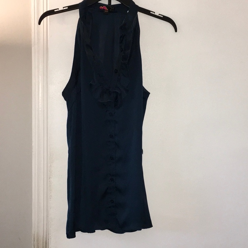 Forever 21  silky turquoise Sleeveless Blouse